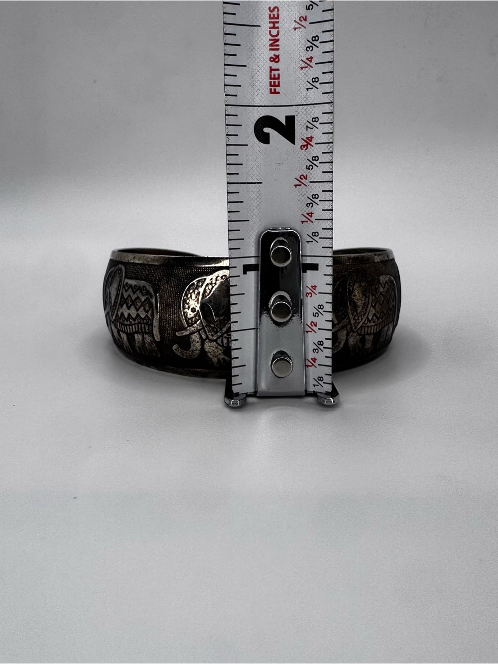 Antique Silver-Tone Elephant Cuff Bracelet - Picture 6 of 7